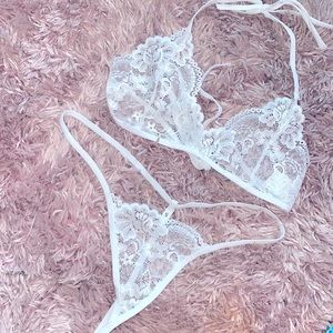 SHEIN white lingerie set